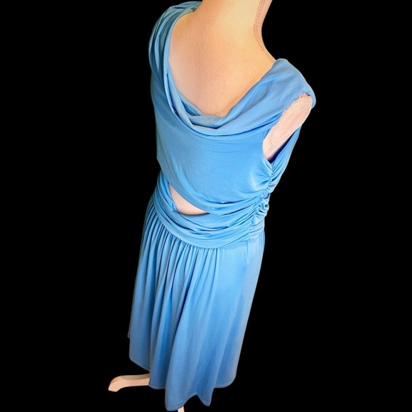 NWT Alberta Ferretti ‘Women’s Off-The-Shoulder Short Dress’ in “Azure” Blue 10 - Picture 10 of 16